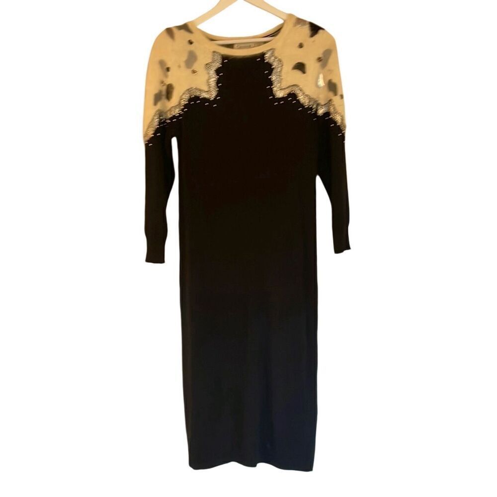 Carole M Vintage 80’s knit Angora sweater dress M 8-10 - Picture 3 of 14